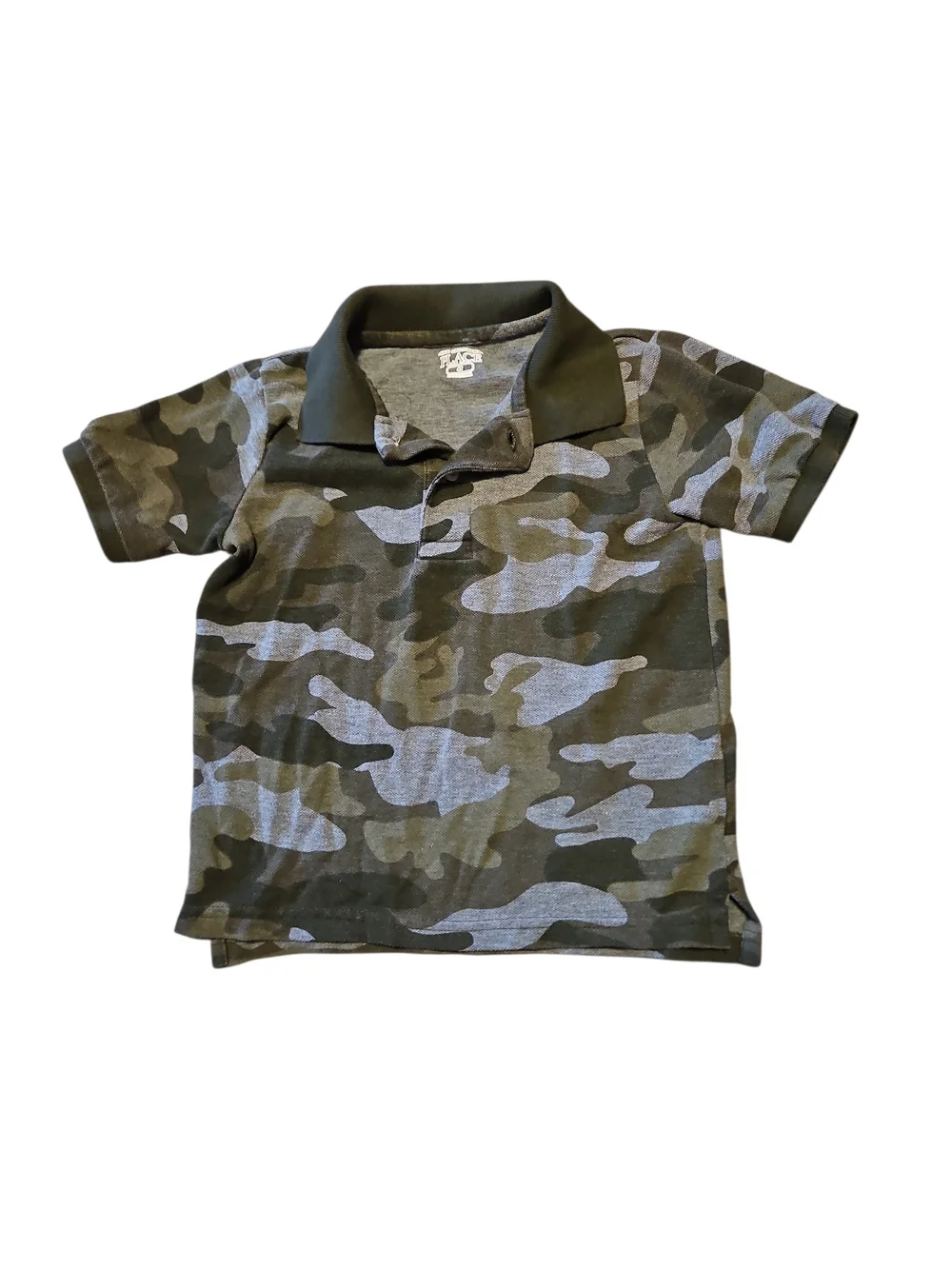 Camo Polo Shirt - Olive Green /Gray Childrens Place Size 4t